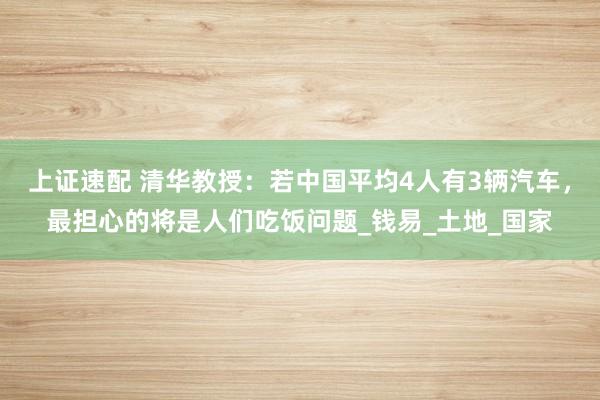 上证速配 清华教授：若中国平均4人有3辆汽车，最担心的将是人们吃饭问题_钱易_土地_国家